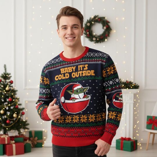 Discover Star Wars Christmas Ugly Sweater, Baby Yoda Holiday Sweater, TV Show Sweater For Men And Women, Xmas Gift