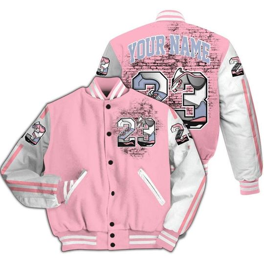 Discover Dunkare Varsity Jacket To Match Retro 35th Anniversary 5s - Custom Name Number 23 5s All Over Print