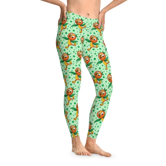 Discover Orange Bird Stretchy Leggings, Gift for Her