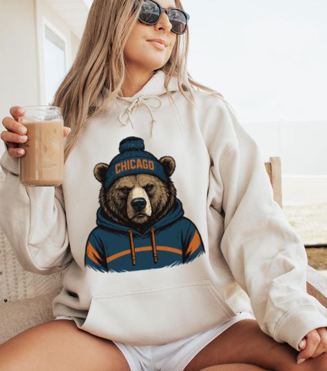Discover Chicago Bear Football Fan Hoodie : Sports Game Day Gift