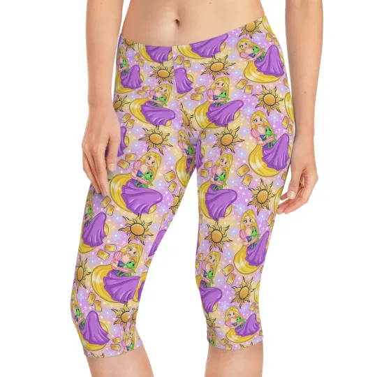 Rapunzel Women's Capri Leggings, Gift for Her