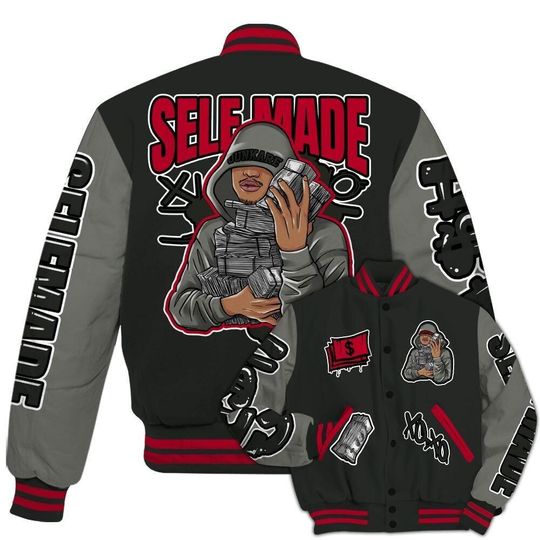 Discover Varsity Jacket To Match Shadow 2025 10s - Selfmade Unique All Over Print Varsity Jacket