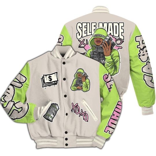 Discover Varsity Jacket To Match Jack Black Night Silver - Selfmade Unique All Over Print Varsity Jacket