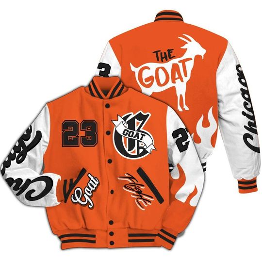 Discover Varsity Jacket To Match Retro High OG Shattered Backboard 1s - The G.O.A.T Streetwear All Over Print Varsity Jacket
