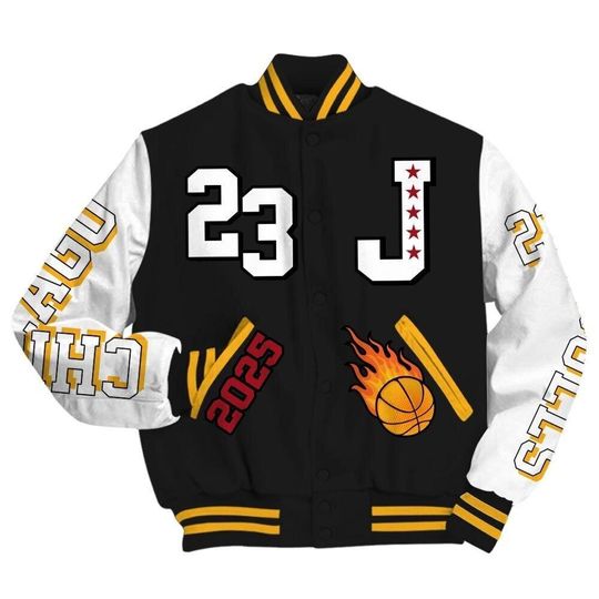 Varsity Jacket To Match White Taxi 12s - Chicago 23 Basketball All Over Print Varsity Jacket