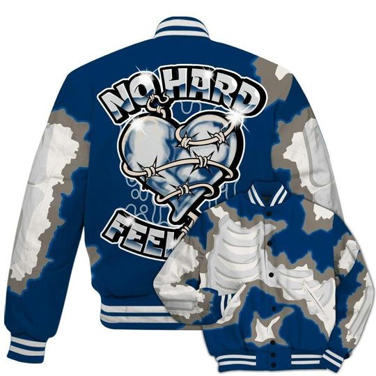 Discover Varsity Jacket To Match Retro Rare Air 11s - Hard Feeling Graphic Heart Break All Over Print Varsity Jacket