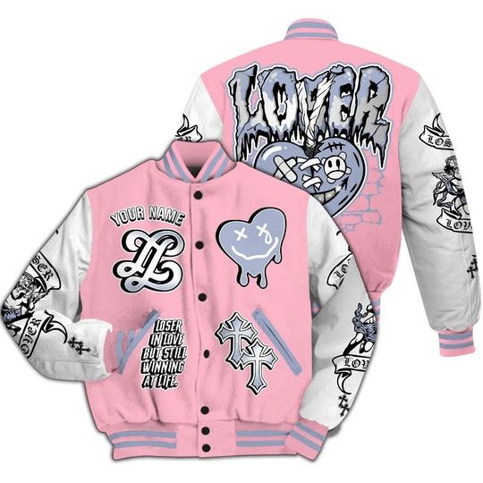 Dunkare Varsity Jacket To Match Retro 35th Anniversary 5s - LOVER LOSER Custom Name All Over Print