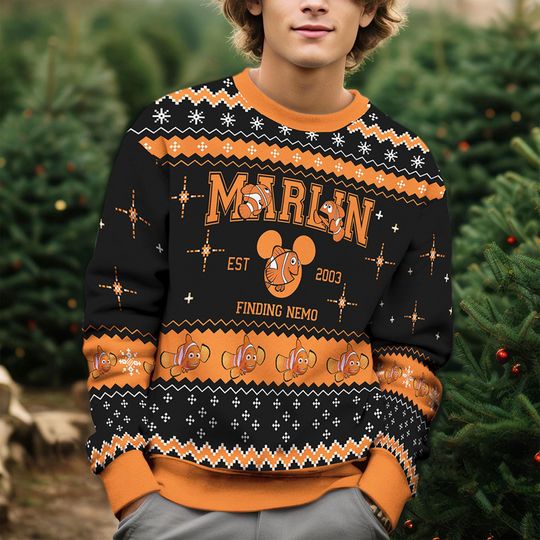Finding Nemo Ugly Christmas Sweater, Nemo 3D All Over Print Sweater, Holiday Gift 2025