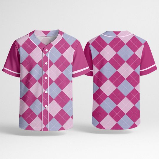 Pink Argyle Baseball Jersey, Saja Boys Kpop Shirt, Jinu Demon Hunters Cosplay Top, Pastel Saja Gift Outfit