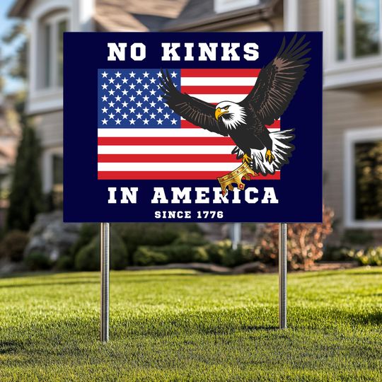 Discover No Kings in America Yard Sign: Anti-MAGA Patriotic Protest