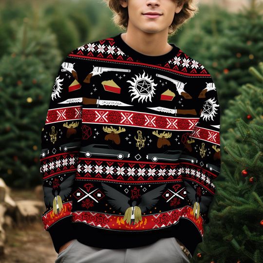 Supernatural Sam And Dean Winchesters Ugly Christmas Winchesters Ugly Sweater