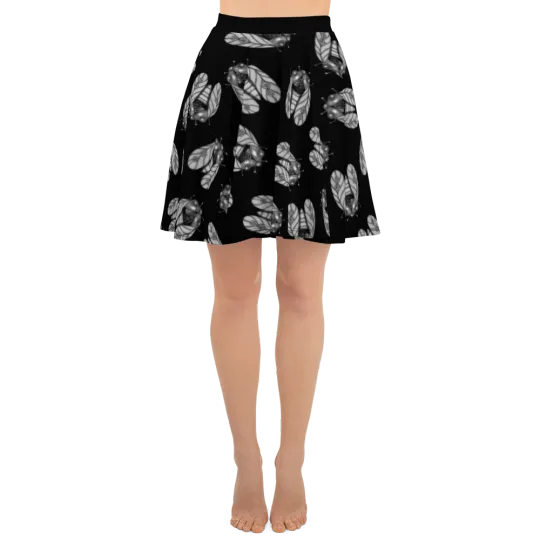 Steampunk Mechanical Moth Bug Insect Skater Skirt, Gift for Her