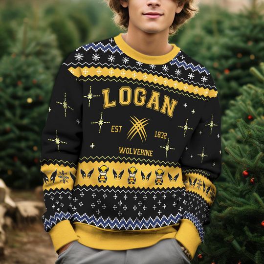 Discover Wolverine Ugly Christmas Sweater, X-Men Wolverine Christmas Sweatshirt, Wolverine Logan Christmas, Family Christmas Party