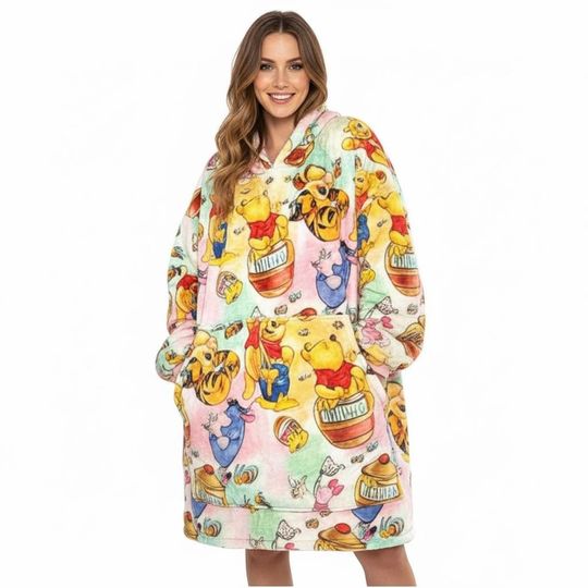 Discover Disney Winnie the Pooh Wearable Anime Blanket Hoodie for Kids and Adults