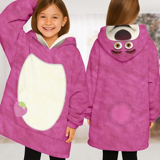 Lotso Bear Blanket Hoodie, Kpop Tiger Cosplay Hoodie With Pocket, Toy Story Oversized Hoodie, Movie Hoodie
