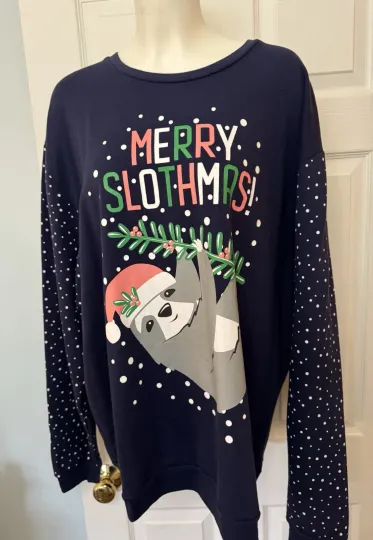 Discover Ugly Christmas Sweater Sloth Merry Slothmas - Womens XL
