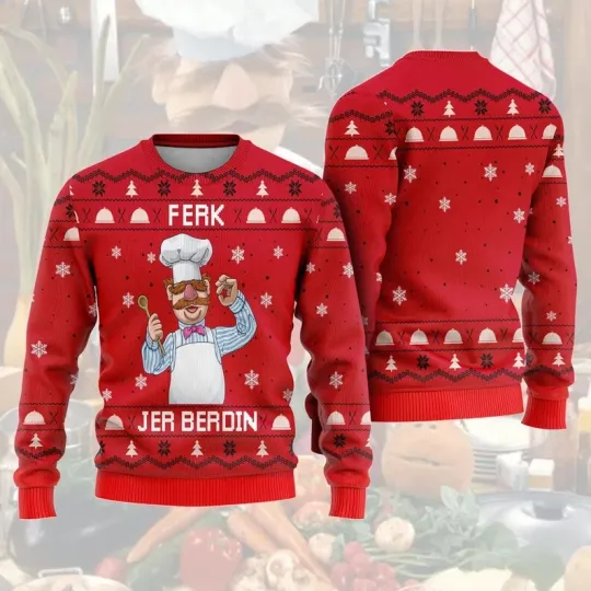 Discover Swedish Chef Christmas Ugly Sweater, Chef Ugly Christmas Sweatshirt, Xmas Gift