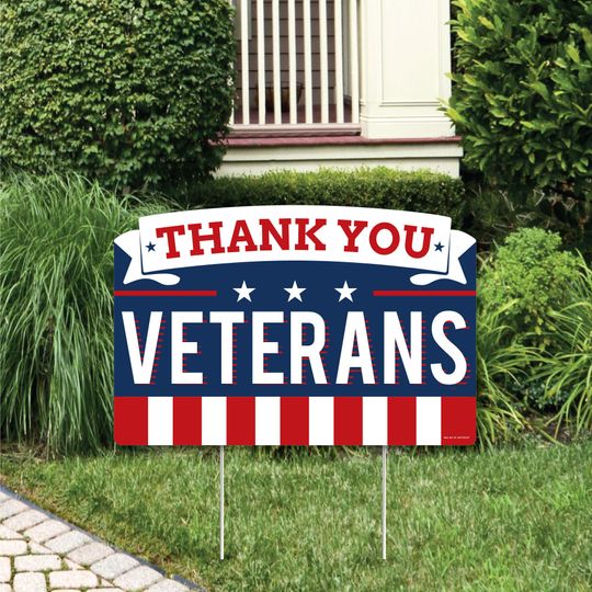 Discover Thank You Veterans - Support Our Troops Yard Sign Lawn Decorations - Party Yardy Sign