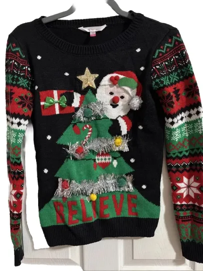 Discover Christmas Believe Santa Pullover “Ugly Sweater” Women Small