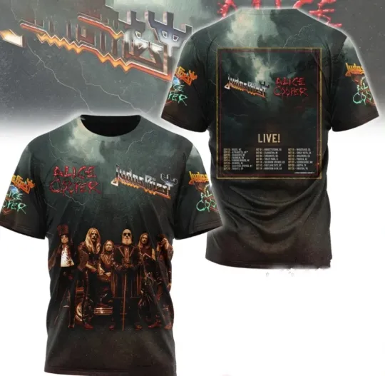 Judas Priest Alice Cooper Live 2025 Tour 3D T-Shirt