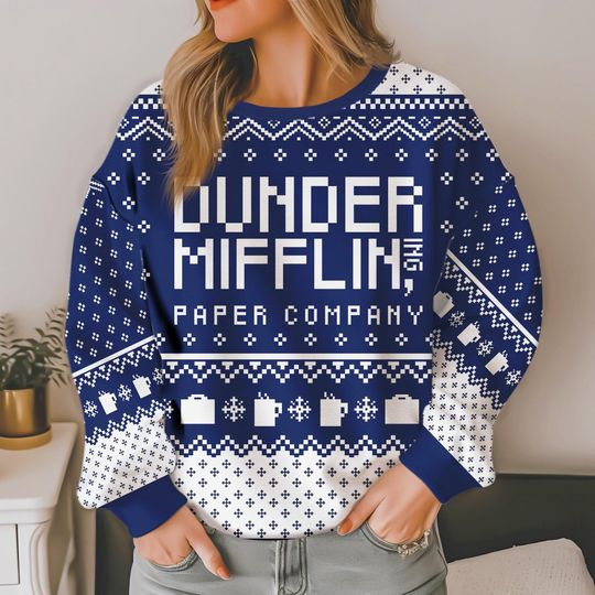 The Office Dunder Mifflin Ugly Christmas Sweater, The Office Christmas Sweatshirt