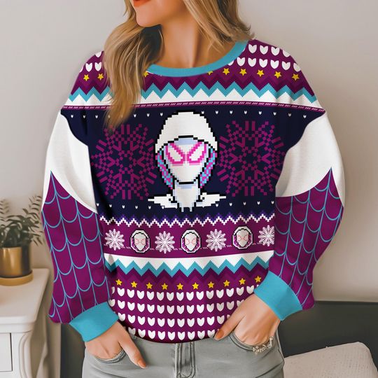 Spider Gwen Ugly Christmas Sweater, SpiderGwen Ugly Sweater