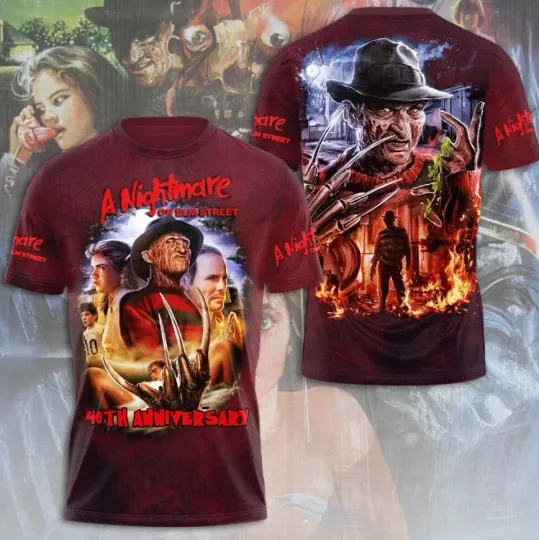 A Nightmare on Elm Street 40th Anniversary 3D T-Shirt