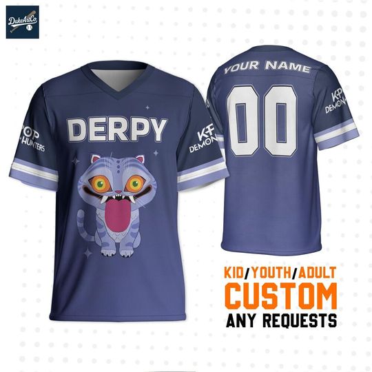 Discover Personalize KDM Blue Tiger Football Jersey, Custom Kpop idol Football, Gift For Kpop Fan, Kpop Movie