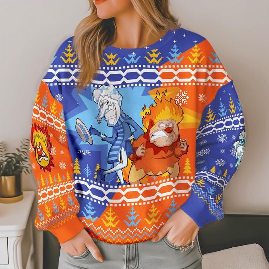 Heat Miser and Snow Miser Ugly Christmas Sweater