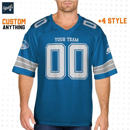 Discover Custom Jersey Cyan Color, Personalized Football Team Name, Logo, Number, Christmas Gifts For Him, Gift For Her