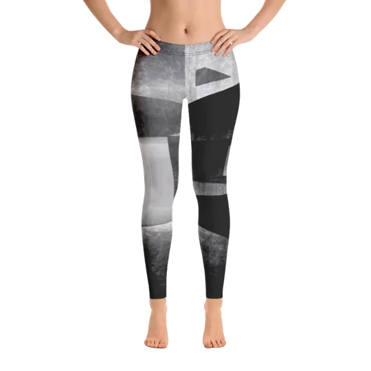 Discover Black and Gray Geometric Custom Print Leggings XS-XL