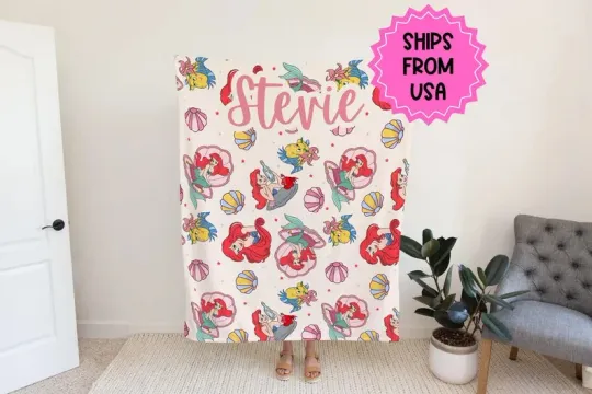 Discover Personalized Little Mermaid Ariel Disney Fleece Blanket