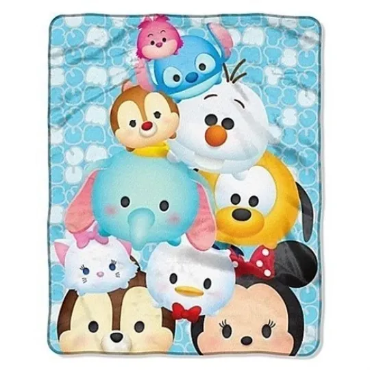 Discover Disney® Tsum Tsum "All in Blue" Royal Plush SOFT Throw Blanket 40" x 50" Fuzzy