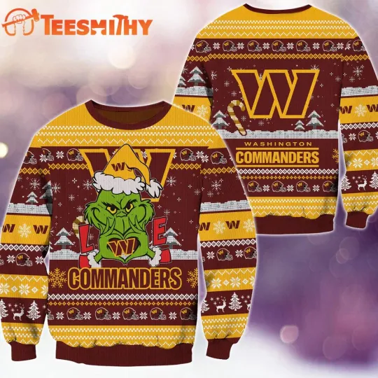 Discover Washington Commander football funny character Football Limited Ugly Christmas Sweater