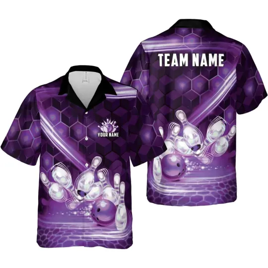 Discover Custom Name Hawaiian Bowling Shirt for Men and Women