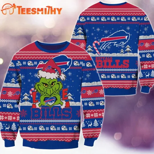 Buffalo Bill football funny character Football Limited Ugly Christmas Sweater