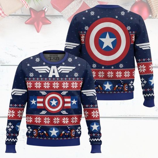 Discover Winter Soldier Christmas Ugly Sweater, Captain America Christmas Sweater, Avengers Christmas Sweater, Family Christmas Shirt, Christmas Gift