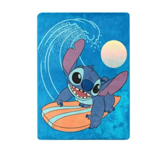 Discover Lilo & Stitch Surfing Plush Fleece Throw Gift Blanket 45in X 60in