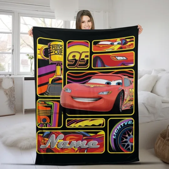 Discover Disney Cars Blanket, Personalized Cars Movies Blanket, Lightning Mcqueen Blanket
