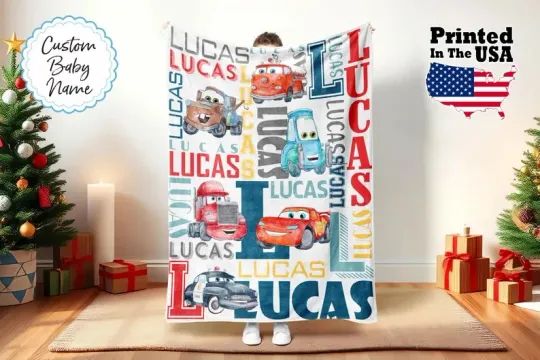 Discover Disney Cars Cartoon Sketched Art Customize Fleece Blanket