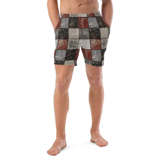 Venetian Print Men's Swim Trunks