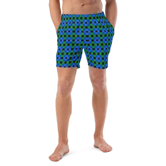 Checkerboard Men's Swim Trunks