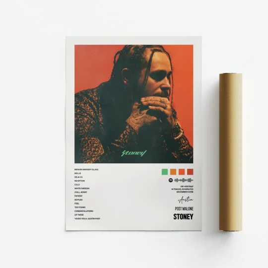 Discover Post Malone Stoney Album Art Poster Vertical Music