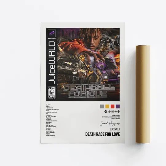 Juice WRLD Death Race for Love Album Art Poster Vertical Print Music Tracklist