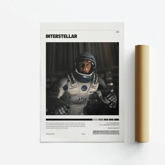 Discover Interstellar Minimalist Movie Poster - Vertical Premium Matte Art