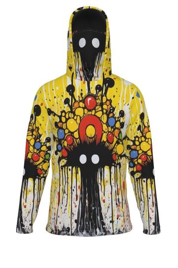 Abstract Drip Art Hoodie – Colorful Streetwear Sweatshirt with Mask Hood