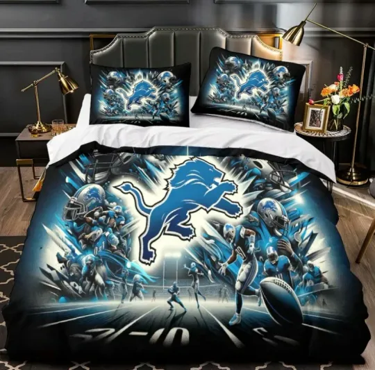 Discover Detroit Lion Football Bedding Set, Gift For Football Lover