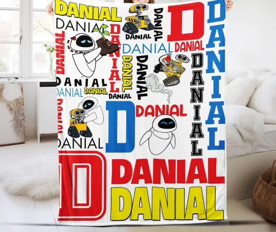 Discover Disney Wall E Fleece Blanket, Wall E Robot Custom Name Robots Fleece Blanket