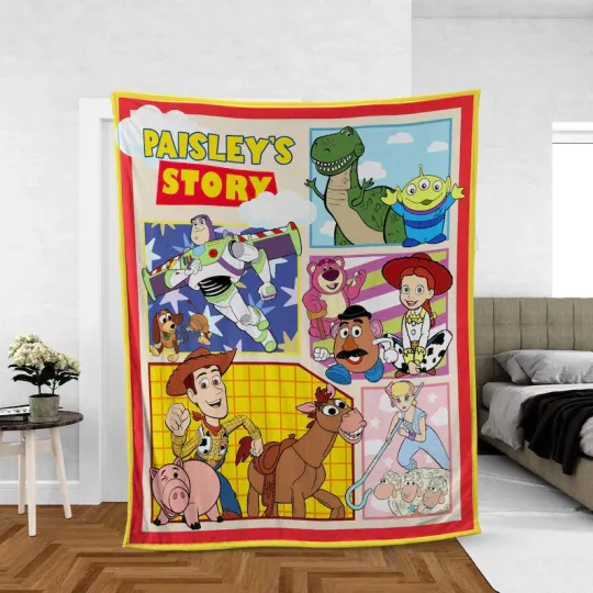 Discover Custom Name Disney Toy Story Characters Disney Holiday Fleece Blanket