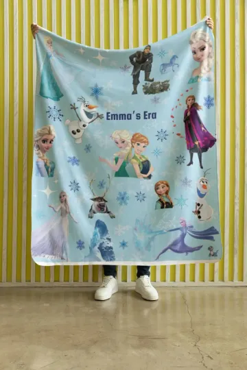 Discover Personalized Disney Frozen Characters Elsa Anna Ice Queen Fleece Blanket